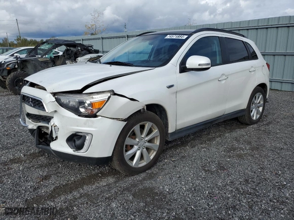 2015 Mitsubishi RVR GT with VIN 4A4AJ4AW7FE604855, listed as a Copart auction lot 74571884 with 158509 miles and Salvage Title. Bid and sale history available at carsss.com. Image 1.
