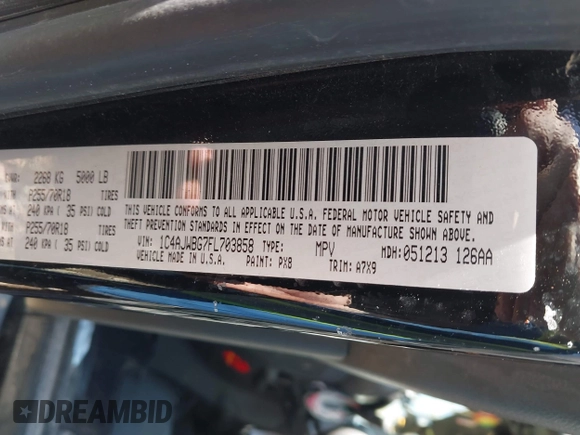 2015 Jeep Wrangler Sahara с VIN 1C4AJWBG7FL703858, выставлен на аукционе IAAI как лот 41720656 с пробегом 110 671 миль миль и . История ставок и продаж доступна на DreamBid. Изображение 9.