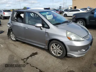2007 Honda Fit Sport with VIN JHMGD38637S059358, listed as a Copart auction lot 72783224 with 0 mi miles and Salvage Title. Bid and sale history available at carsss.com. Image 4.