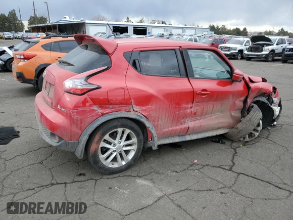 2015 Nissan Juke SL z VIN JN8AF5MV4FT552408, wystawiony jako Copart lot #45584165 z przebiegiem 90 289 mil mil oraz Szkody całkowita. Historia ofert i sprzedaży dostępna na DreamBid. Obrazek 3.