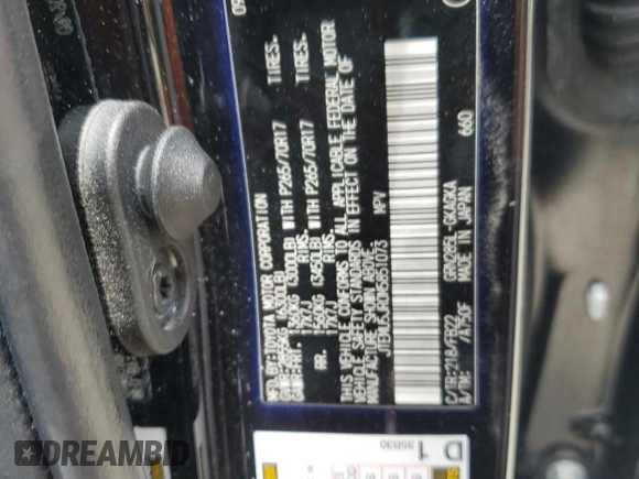 2021 Toyota 4Runner SR5 with VIN JTEMU5JR0M5851073, listed as a Copart auction lot 60277765 with 119,902 mi miles and Salvage title. Bid and sale history available at DreamBid. Image 14.