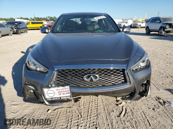 2021 Infiniti Q50 Signature Edition with VIN JN1EV7CP8MM702951, listed as a Copart auction lot 80562724 with 65,016 mi miles and Salvage title. Bid and sale history available at DreamBid. Image 5.