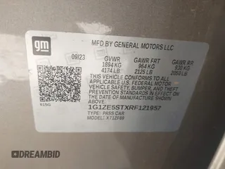 2024 Chevrolet Malibu LT with VIN 1G1ZE5STXRF121957, listed as a IAAI auction lot 41990566 with 35,475 mi miles and . Bid and sale history available at DreamBid. Image 9.