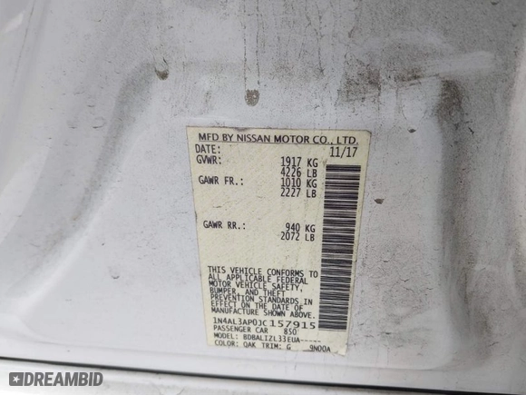 2018 Nissan Altima 2.5 S with VIN 1N4AL3AP0JC157915, listed as a IAAI auction lot 41776026 with 207,117 mi miles. Bid and sale history available at carsss.com. Image 9.