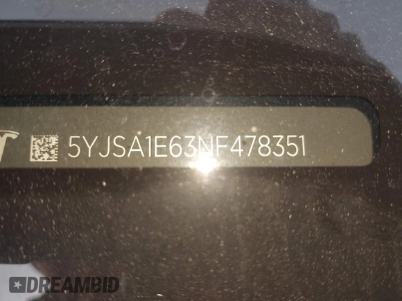 2022 Tesla Model S Plaid with VIN 5YJSA1E63NF478351, listed as a IAAI auction lot 42056199 with Not provided miles and . Bid and sale history available at DreamBid. Image 9.