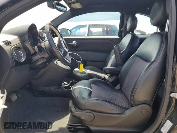 2017 FIAT 500e with VIN 3C3CFFGE5HT524117, listed as a Copart auction lot 58864585 with 65,393 mi miles and Salvage title. Bid and sale history available at DreamBid. Image 7.