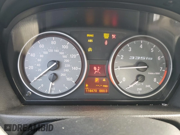 2011 BMW 3 Series 335is with VIN WBAKG1C50BE599440, listed as a Copart auction lot 83095394 with 114,470 mi miles and Salvage Title. Bid and sale history available at carsss.com. Image 9.
