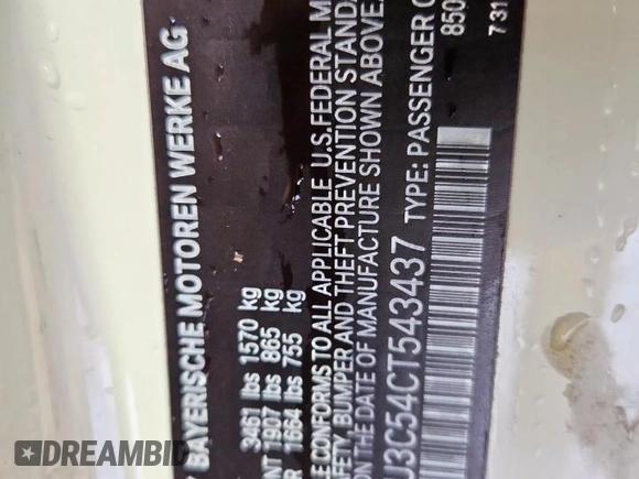 2012 MINI Hardtop z VIN WMWSU3C54CT543437, wystawiony jako Copart lot #60613355 z przebiegiem 43 932 mil mil oraz Szkoda całkowita • Salvage title. Historia ofert i sprzedaży dostępna na DreamBid. Obrazek 12.