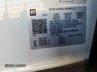 2023 GMC Acadia SLT with VIN 1GKKNML4XPZ188469, listed as a Copart auction lot 53061335 with 63,450 mi miles and Clean Title. Bid and sale history available at DreamBid. Image 13.