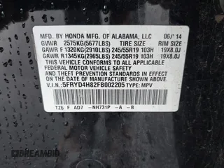 2015 Acura MDX Advance/Entertainment Pkg with VIN 5FRYD4H82FB002205, listed as a IAAI auction lot 42076335 with 167,426 mi miles. Bid and sale history available at carsss.com. Image 9.