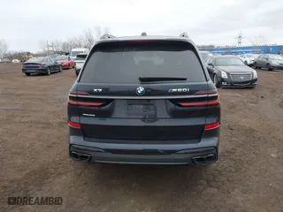 2025 BMW X7 M60i with VIN 5UX33EM08S9X65854, listed as a IAAI auction lot 41689675 with 2,595 mi miles. Bid and sale history available at carsss.com. Image 16.