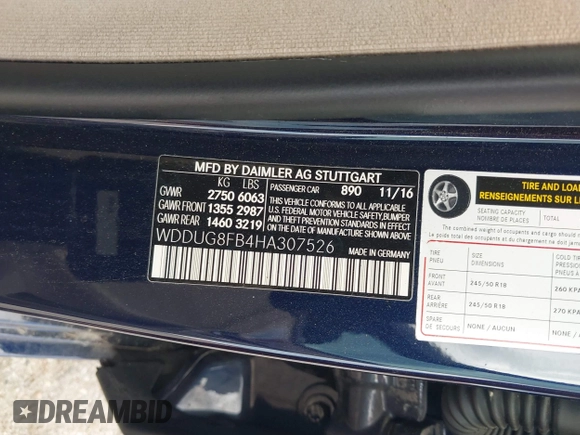 2017 Mercedes-Benz S 550 z VIN WDDUG8FB4HA307526, wystawiony jako IAAI lot #42473506 z przebiegiem 56 709 mil mil oraz . Historia ofert i sprzedaży dostępna na DreamBid. Obrazek 9.