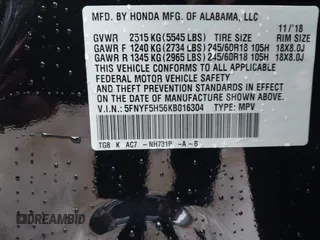 2019 Honda Pilot EX-L z VIN 5FNYF5H56KB016304, wystawiony jako IAAI lot #41072939 z przebiegiem 105 592 mil mil oraz . Historia ofert i sprzedaży dostępna na DreamBid. Obrazek 9.