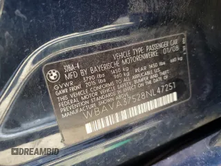 2008 BMW 3 Series 328i z VIN WBAVA37528NL47251, wystawiony jako Copart lot #51368055 z przebiegiem 166 984 mil mil oraz Szkoda całkowita • Salvage title. Historia ofert i sprzedaży dostępna na DreamBid. Obrazek 12.