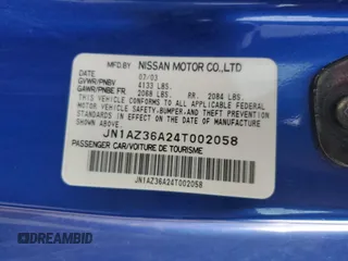 2004 Nissan 350Z Touring with VIN JN1AZ36A24T002058, listed as a Copart auction lot 87305154 with 61,000 mi miles and Salvage Title. Bid and sale history available at carsss.com. Image 15.