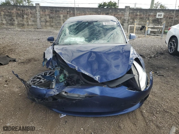 2020 Tesla Model 3 Standard Range Plus with VIN 5YJ3E1EA6LF796913, listed as a Copart auction lot 81242234 with 60,274 mi miles and Salvage Title. Bid and sale history available at carsss.com. Image 5.