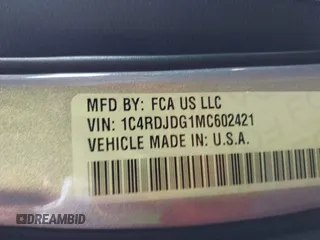 2021 Dodge Durango GT Plus with VIN 1C4RDJDG1MC602421, listed as a IAAI auction lot 40824460 with 121,535 mi miles and . Bid and sale history available at DreamBid. Image 9.