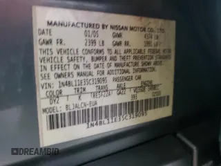 2005 Nissan Altima SE with VIN 1N4BL11E35C319095, listed as a Copart auction lot 53953805 with 118,768 mi miles and Salvage Title. Bid and sale history available at carsss.com. Image 12.