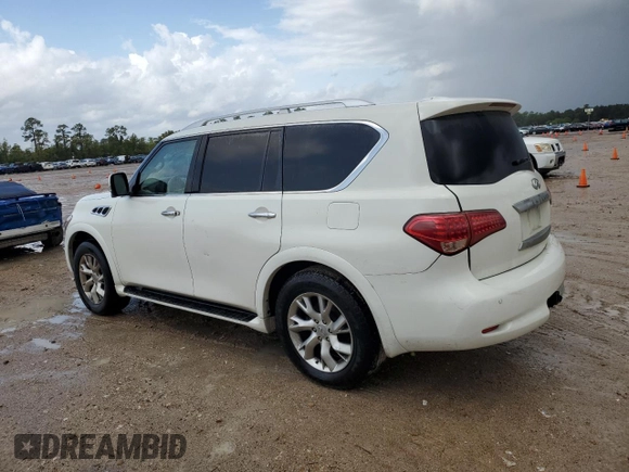2012 Infiniti QX56 7-passenger with VIN JN8AZ2NF3C9517655, listed as a Copart auction lot 78241174 with 182,533 mi miles and Salvage Title. Bid and sale history available at carsss.com. Image 2.