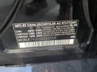 2003 Mercedes-Benz E-Class 5.5L AMG with VIN WDBUF76J53A326558, listed as a Copart auction lot 89382115 with 0 mi miles and Clean Title. Bid and sale history available at carsss.com. Image 12.