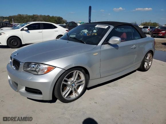 2011 BMW 1 Series 135i with VIN WBAUN7C53BVM25010, listed as a Copart auction lot 46988995 with 110,112 mi miles and Clean Title. Bid and sale history available at carsss.com. Image 1.