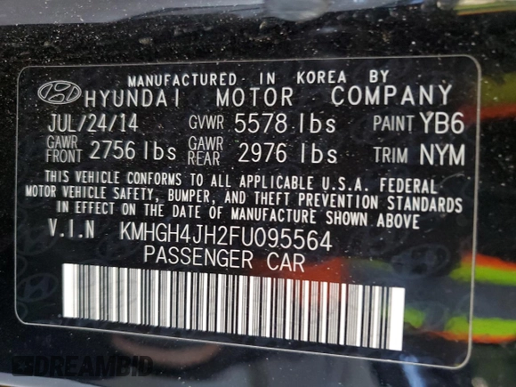 2015 Hyundai Equus Signature z VIN KMHGH4JH2FU095564, wystawiony jako Copart lot #46531005 z przebiegiem 122 709 mil mil oraz Czysty tytuł • Clean title. Historia ofert i sprzedaży dostępna na DreamBid. Obrazek 12.