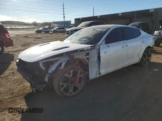 2020 Kia Stinger GT1 with VIN KNAE45LC6L6080870, listed as a Copart auction lot 48713105 with 80,995 mi miles and Salvage Title. Bid and sale history available at carsss.com. Image 1.