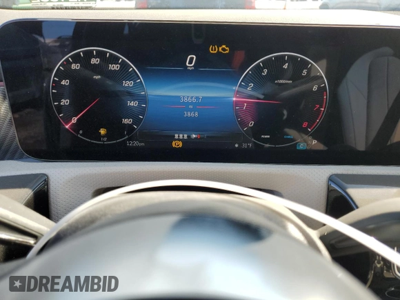 2024 Mercedes-Benz CLA 250 with VIN W1K5J4HB6RN452976, listed as a Copart auction lot 46283815 with 3,868 mi miles and Salvage title. Bid and sale history available at DreamBid. Image 9.