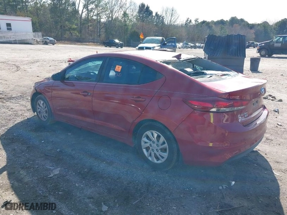 2017 Hyundai Elantra SE with VIN KMHD74LF9HU367547, listed as a IAAI auction lot 41595195 with 125,498 mi miles. Bid and sale history available at carsss.com. Image 3.