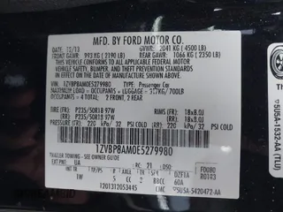 2014 Ford Mustang V6 with VIN 1ZVBP8AM0E5279980, listed as a IAAI auction lot 41943672 with 161,987 mi miles. Bid and sale history available at carsss.com. Image 9.
