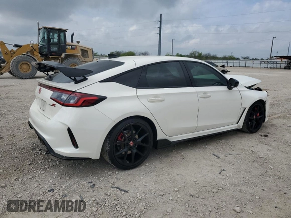 2023 Honda Civic Type R with VIN JHMFL5G46PX000608, listed as a Copart auction lot 50523515 with 19,218 mi miles and Salvage Title. Bid and sale history available at carsss.com. Image 3.