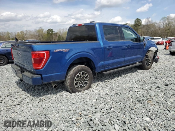 2022 Ford F-150 XL with VIN 1FTFW1E82NFB84178, listed as a Copart auction lot 52036065 with 18,382 mi miles and Salvage Title. Bid and sale history available at DreamBid. Image 3.