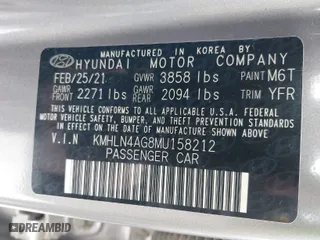 2021 Hyundai Elantra SEL with VIN KMHLN4AG8MU158212, listed as a IAAI auction lot 41665306 with 70,893 mi miles. Bid and sale history available at carsss.com. Image 9.