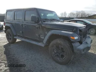 2019 Jeep Wrangler Unlimited Sport with VIN 1C4HJXDG2KW566080, listed as a Copart auction lot 44559215 with 84,646 mi miles and Salvage title. Bid and sale history available at DreamBid. Image 4.