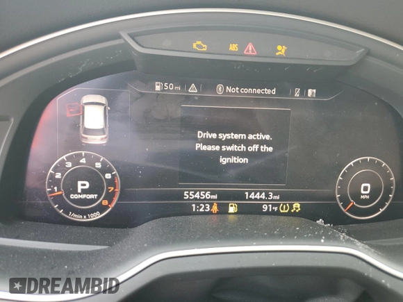 2019 Audi Q7 Premium Plus z VIN WA1LAAF76KD048936, wystawiony jako Copart lot #55641055 z przebiegiem 55 456 mil mil oraz Szkoda całkowita • Salvage title. Historia ofert i sprzedaży dostępna na DreamBid. Obrazek 9.