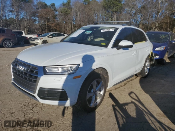 2020 Audi Q5 Premium with VIN WA1ANAFY8L2012649, listed as a Copart auction lot 73725872 with 39,477 mi miles. Bid and sale history available at carsss.com. Image 1.