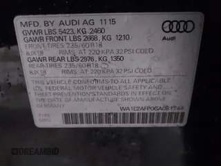 2016 Audi Q5 Premium Plus with VIN WA1L2AFP0GA081744, listed as a IAAI auction lot 42064231 with 87,824 mi miles and . Bid and sale history available at DreamBid. Image 9.