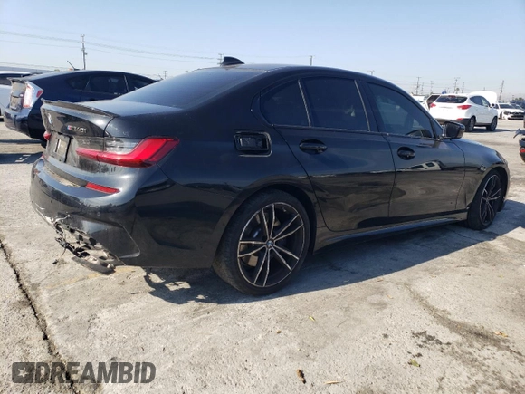 2021 BMW 3 Series M340i with VIN 3MW5U7J01M8C18300, listed as a Copart auction lot 89073395 with 37,945 mi miles and Salvage Title. Bid and sale history available at carsss.com. Image 3.