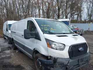 2021 Ford Transit Cargo Van with VIN 1FTBR1Y81MKB04814, listed as a IAAI auction lot 41584595 with NaN miles. Bid and sale history available at carsss.com. Image 1.