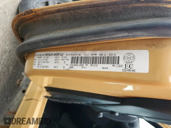2014 Jeep Wrangler Sport with VIN 1C4AJWAG9EL190595, listed as a Copart auction lot 62496955 with 248,484 mi miles and Salvage title. Bid and sale history available at DreamBid. Image 13.