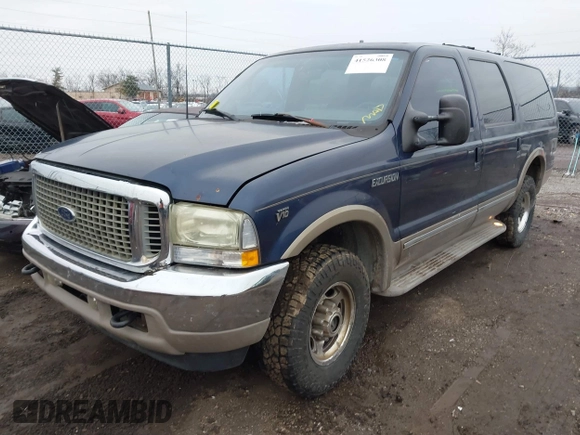 2002 Ford Excursion Limited с VIN 1FMNU43SX2EA77555, выставлен на аукционе IAAI как лот 41526308 с пробегом 274 040 миль миль и . История ставок и продаж доступна на DreamBid. Изображение 23.