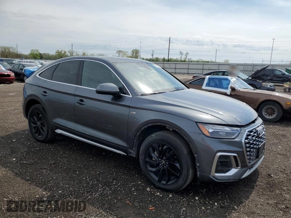 2023 Audi Q5 Sportback S line Premium с VIN WA14AAFY8P2149962, выставлен на аукционе Copart как лот 54021195 с пробегом 36 875 миль миль и Списание • Salvage title. История ставок и продаж доступна на DreamBid. Изображение 4.