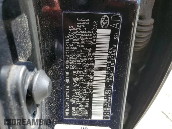 2016 Toyota Corolla L with VIN 2T1BURHE8GC561208, listed as a Copart auction lot 59093995 with 157,359 mi miles and Salvage title. Bid and sale history available at DreamBid. Image 12.