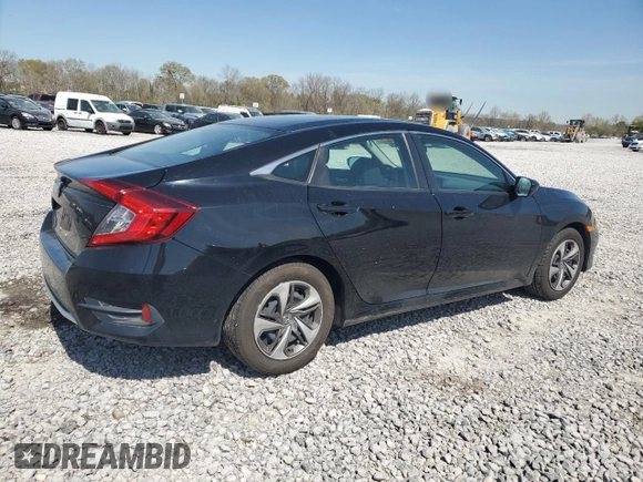 2019 Honda Civic LX with VIN 19XFC2F61KE011429, listed as a Copart auction lot 50883145 with 45,342 mi miles and Salvage Title. Bid and sale history available at DreamBid. Image 3.