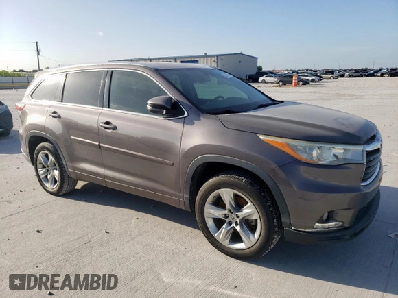 2015 Toyota Highlander Limited with VIN 5TDYKRFH4FS103135, listed as a Copart auction lot 63017515 with 172,663 mi miles and Clean title. Bid and sale history available at DreamBid. Image 4.