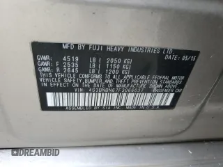 2015 Subaru Legacy 2.5i Limited with VIN 4S3BNBN67F3066037, listed as a Copart auction lot 45033315 with 102,724 mi miles and Salvage Title. Bid and sale history available at carsss.com. Image 15.
