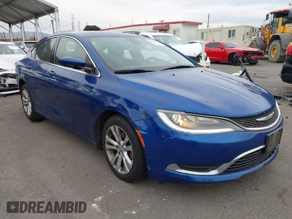 2015 Chrysler 200 Limited with VIN 1C3CCCAB5FN640243, listed as a IAAI auction lot 41198115 with 152,871 mi miles. Bid and sale history available at carsss.com. Image 1.