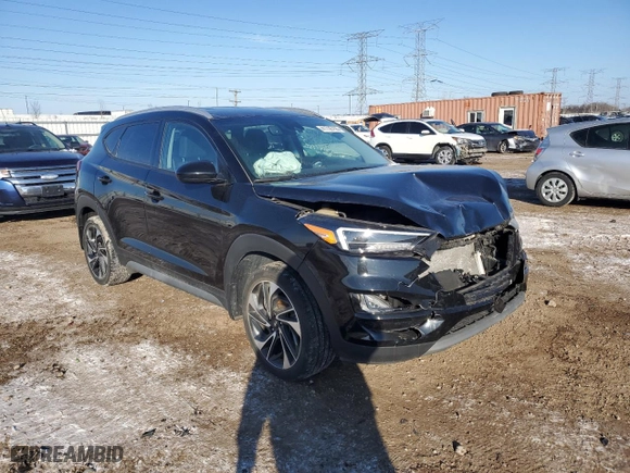 2021 Hyundai Tucson Sport with VIN KM8J3CAL2MU353985, listed as a Copart auction lot 41736755 with 53,092 mi miles and Salvage Title. Bid and sale history available at carsss.com. Image 4.