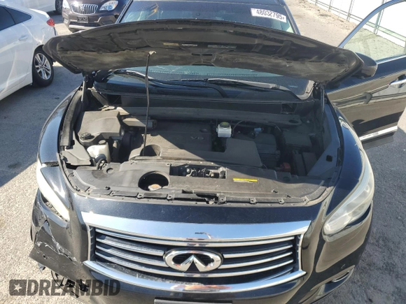 2013 Infiniti JX35 with VIN 5N1AL0MM0DC332268, listed as a Copart auction lot 48032795 with 150,219 mi miles and Salvage Title. Bid and sale history available at DreamBid. Image 13.