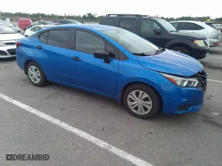 2021 Nissan Versa S with VIN 3N1CN8DV7ML909738, listed as a IAAI auction lot 40876027 with 92,775 mi miles. Bid and sale history available at carsss.com. Image 1.